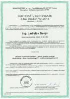 Certifikát Benýr
